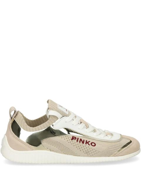 PINKO logo-embroidered sneakers - Neutrals - zdjęcie produktu nr 1