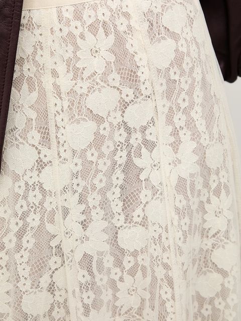 Answear.LAB spódnica kolor beżowy maxi rozkloszowana