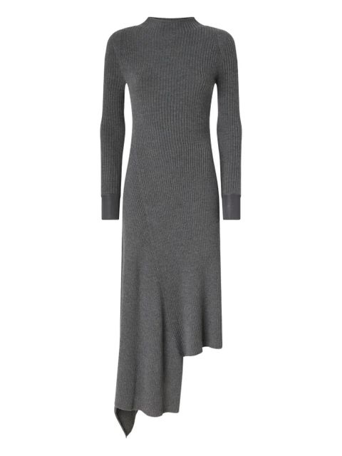 PINKO ribbed asymmetric mock-neck dress - Grey - zdjęcie produktu nr 2
