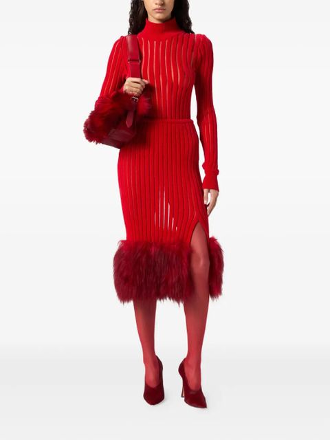 Blumarine high-neck ribbed sweater - Red - zdjęcie produktu nr 2