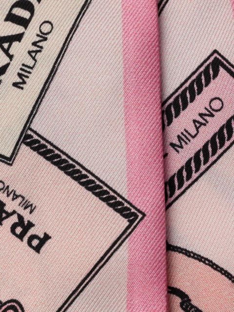 Prada printed twill scarf - Pink