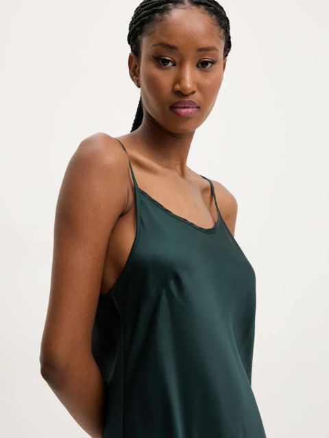 Answear.LAB koszulka nocna damska kolor zielony satynowa