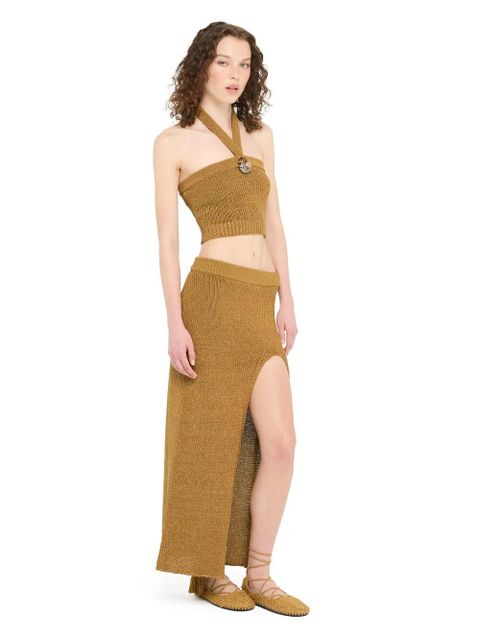 Alanui Island Memories midi skirt - Brown