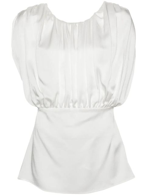 Jil Sander ruched-detailed sleeveless blouse - White - zdjęcie produktu nr 1