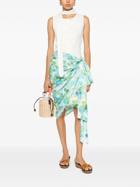 Chloé floral-print draped mini skirt - Blue - zdjęcie produktu nr 2