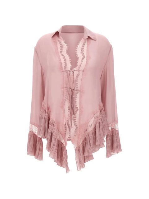 Blumarine lace-trim blouse - Pink - zdjęcie produktu nr 1