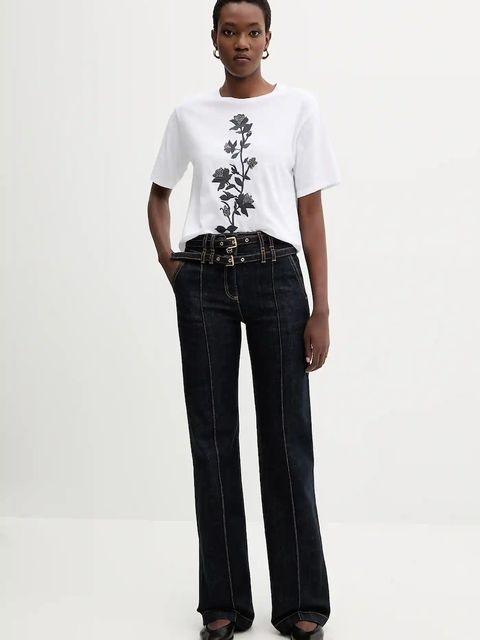 Blugirl Blumarine t-shirt bawełniany damski kolor biały RF5204.J7720