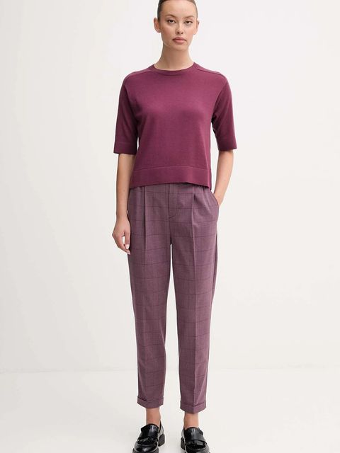 United Colors of Benetton sweter wełniany damskie kolor fioletowy lekki 11AHD10E6 - zdjęcie produktu nr 2