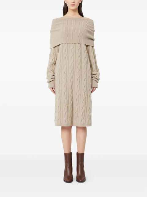 Max Mara cable-knit off-shoulder midi dress - Neutrals - zdjęcie produktu nr 2
