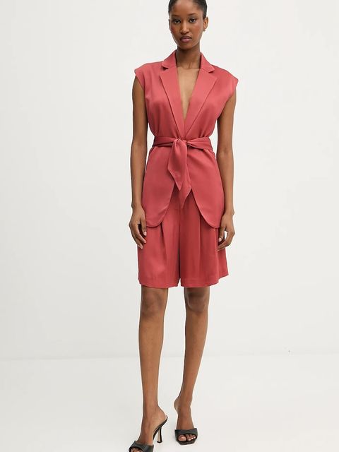 Karl Lagerfeld szorty damskie kolor czerwony gładkie high waist A3W10097