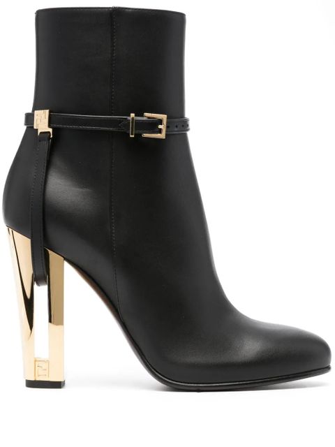 FENDI Delfina 105mm leather boots - Black - zdjęcie produktu nr 1