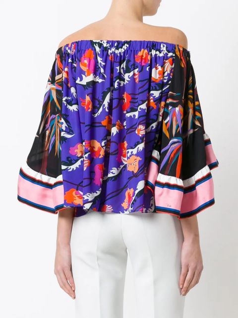 PUCCI off shoulder floral blouse - Multicolour - zdjęcie produktu nr 2