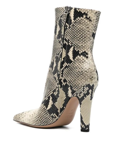 Paris Texas Belle snakeskin pointed ankle boot - Neutrals