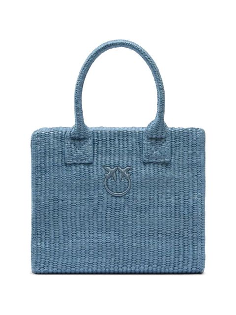 PINKO woven Love Birds tote bag - Blue - zdjęcie produktu nr 1