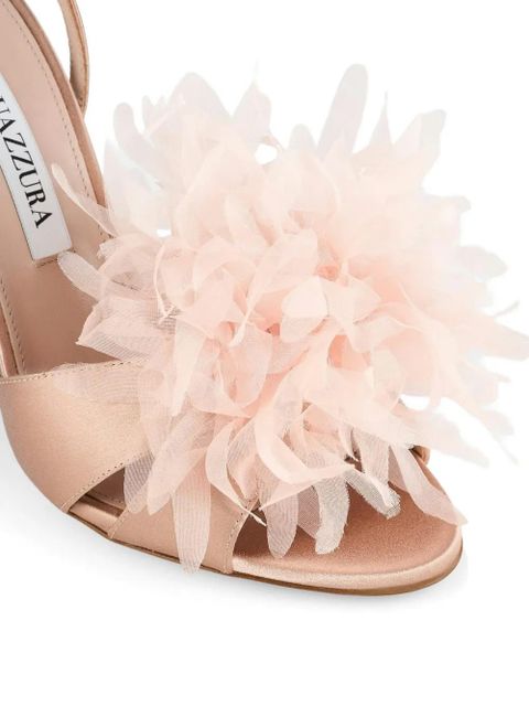 Aquazzura Poème flower-embellished ankle-strap sandals - Pink