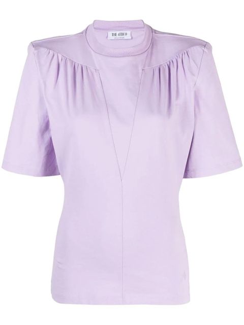 The Attico Jewel cut-out cotton T-shirt - Purple - zdjęcie produktu nr 1