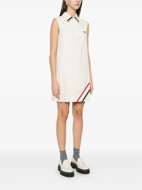 Miu Miu pleated shirt dress - Neutrals