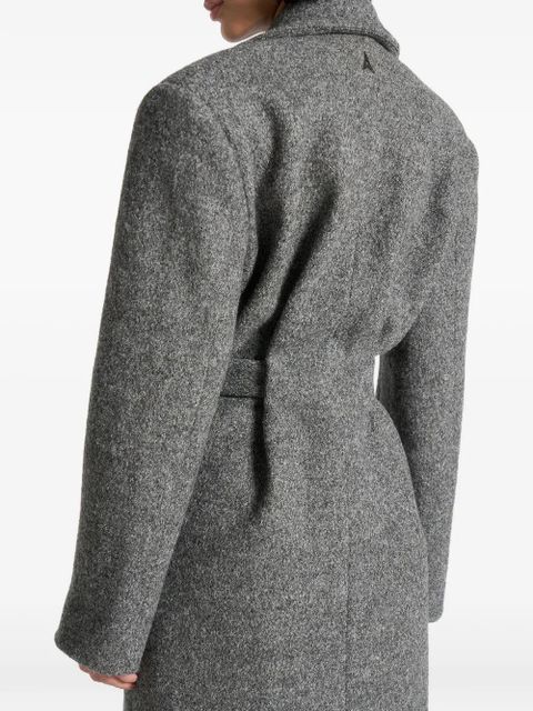 Manière De Voir Jena cinch-belt wide-shoulder coat - Grey