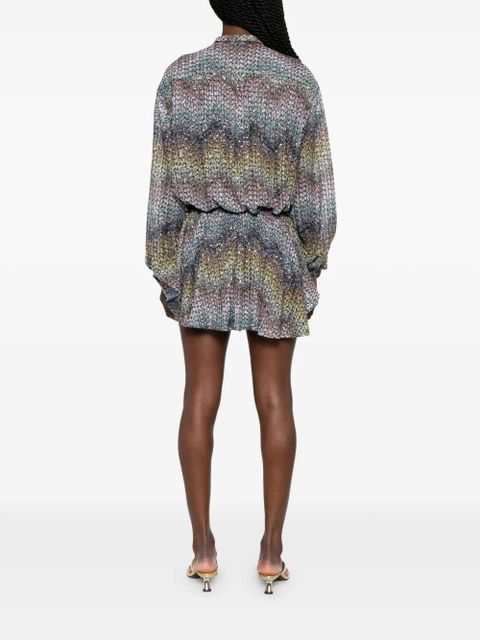 Missoni zigzag sequin-embellished mini dress - Blue