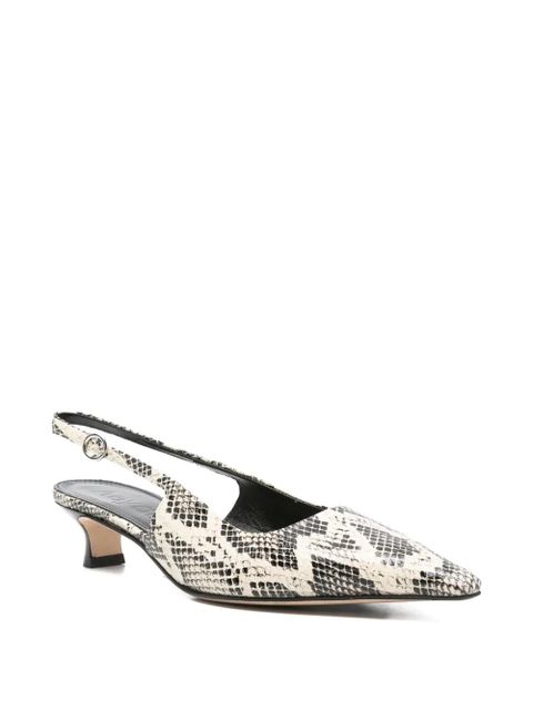 Aeyde 40mm snakeskin slingback pumps - Neutrals