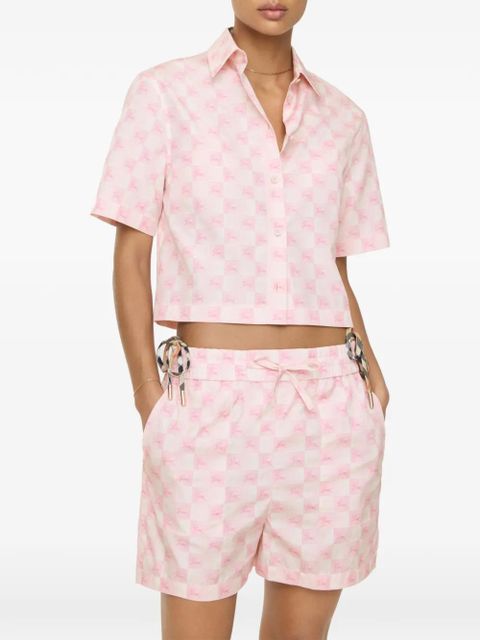 Burberry cropped EKD checkerboard​ cotton shirt - Pink - zdjęcie produktu nr 2