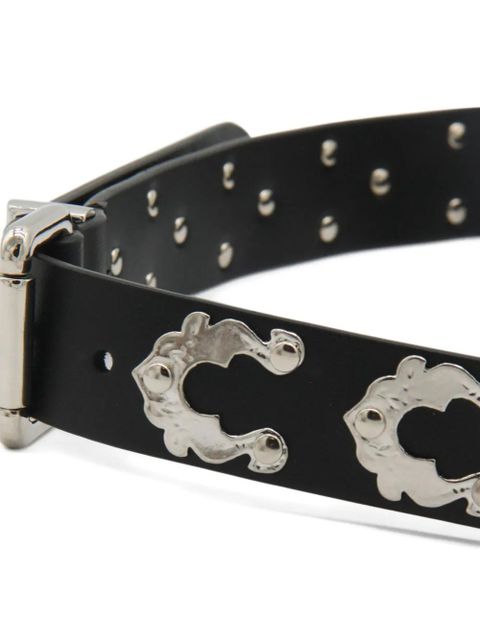 Blumarine flower-embellishment belt - Black