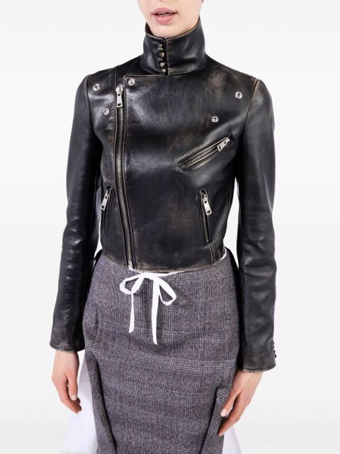 Prada leather biker jacket - Black