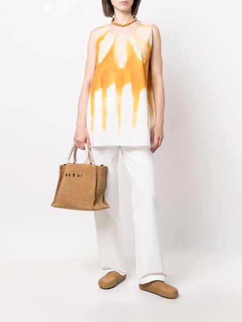 Marni logo-lettering tote bag - Brown