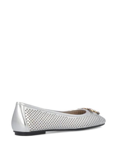 PINKO Love Bids perforated ballet flats - Silver