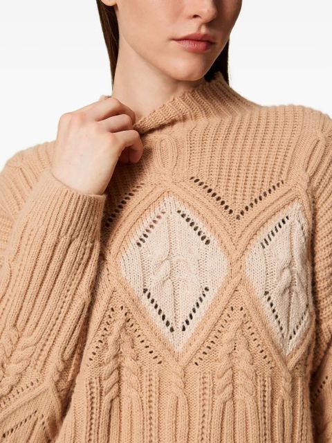 TWINSET cable-knit intarsia jumper - Brown