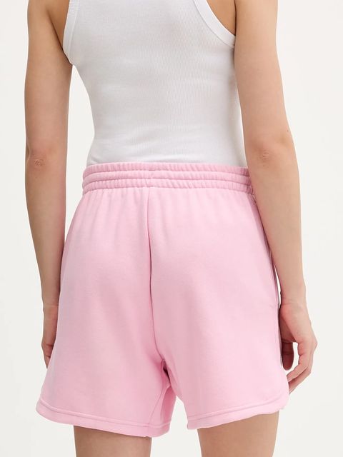 adidas szorty damskie kolor różowy z nadrukiem high waist KT3268