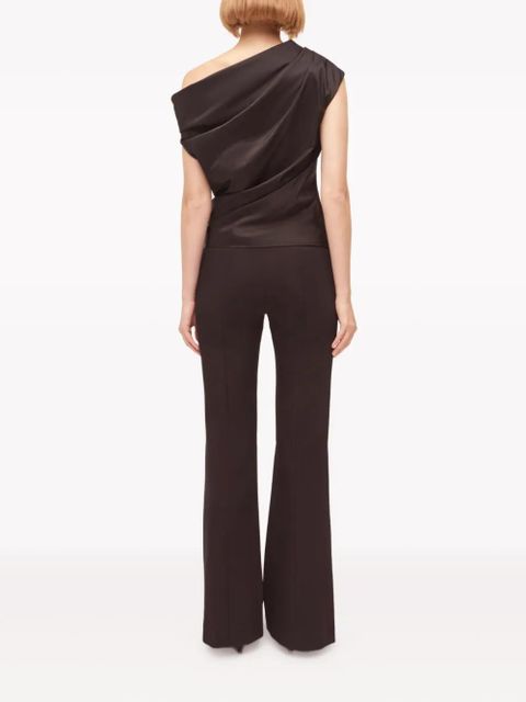 Simkhai Viva draped one-shoulder blouse - Brown