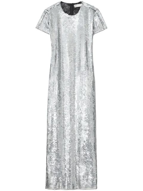 Tory Burch sequin-embellished T-shirt dress - Silver - zdjęcie produktu nr 1