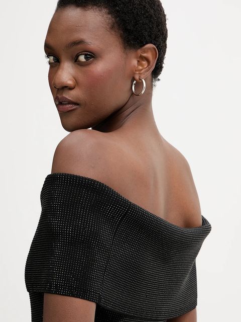 MICHAEL Michael Kors sukienka kolor czarny midi dopasowana MF5836B5ZV