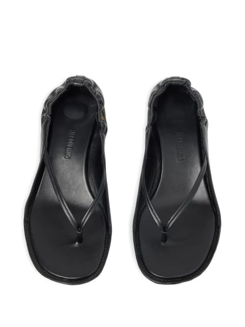 Jacquemus gathered leather sandals - Black
