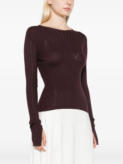 Lanvin ribbed-knit sweater - Purple - zdjęcie produktu nr 2