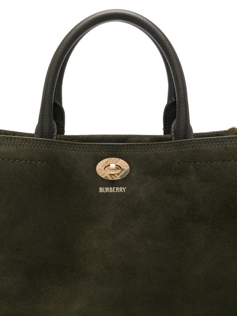 Burberry small Cotswolds suede tote bag - Green
