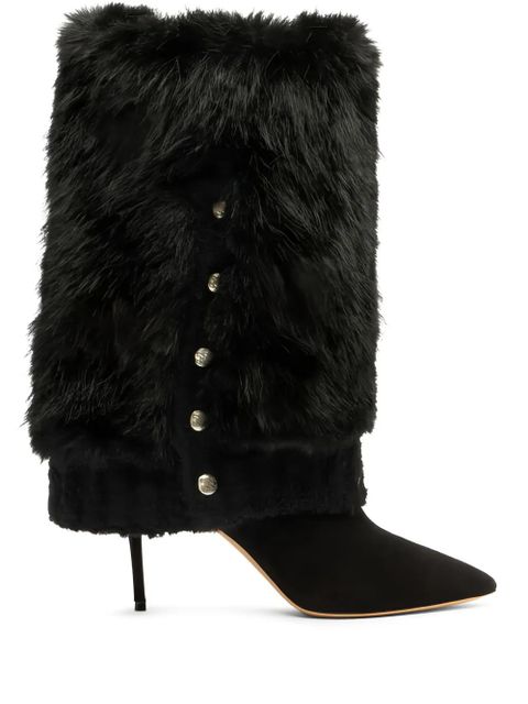 Casadei 80mm leather heeled boots - Black - zdjęcie produktu nr 1