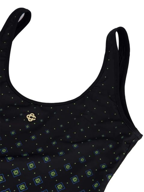 Casablanca monogram-printed swimsuit - Black