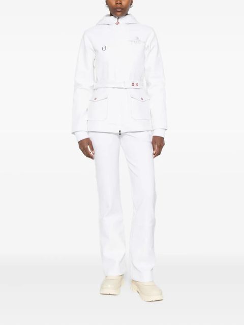 Casablanca hooded belted ski jacket - White