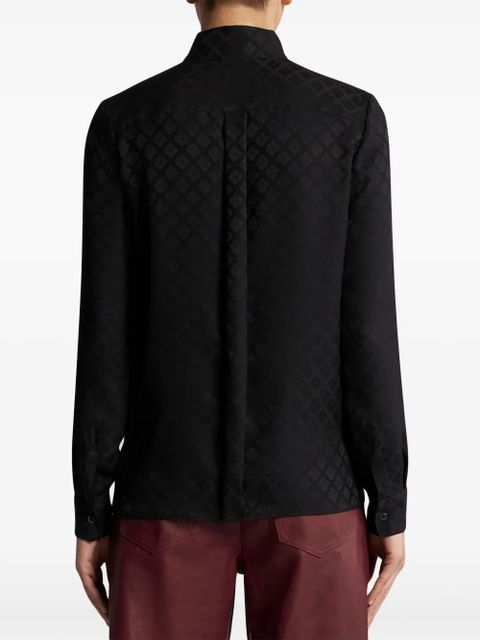 ETRO scarf-collar jacquard shirt - Black