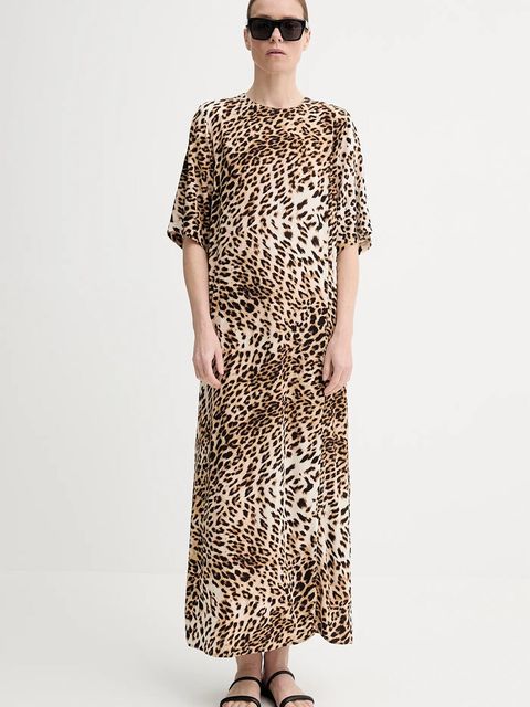 Gestuz sukienka kolor beżowy maxi prosta 10910177