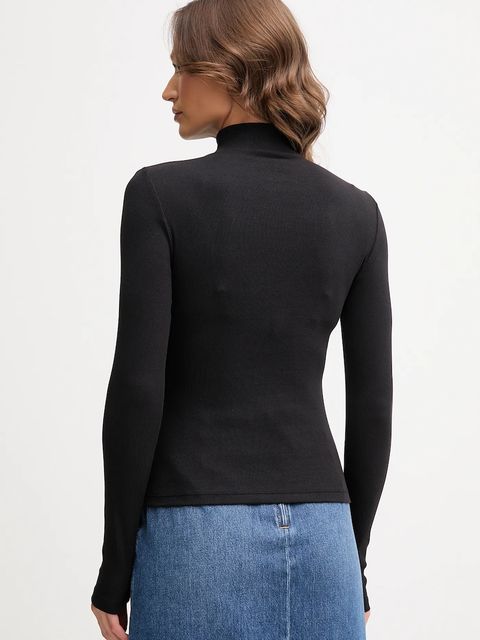 Calvin Klein Jeans longsleeve kolor czarny z półgolfem LV047D203G