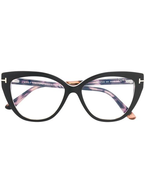 TOM FORD Eyewear tortoiseshell-backed cat-eye glasses - Black - zdjęcie produktu nr 1