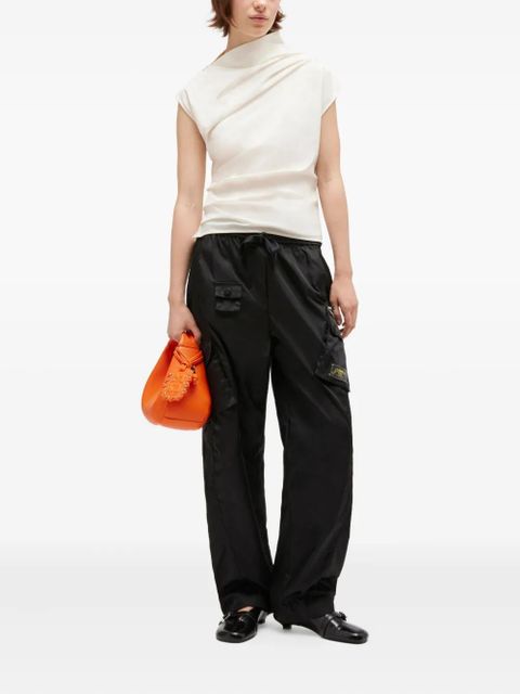 GANNI draped cowl-neck top - Neutrals - zdjęcie produktu nr 2