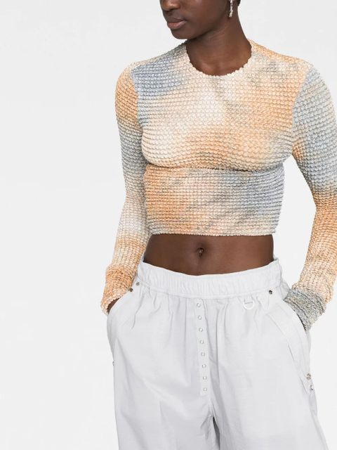 Off-White Double tie-dye cut-out top - Blue