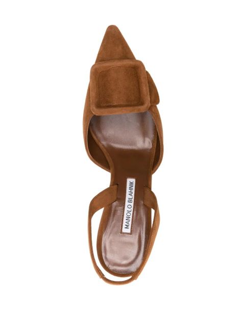 Manolo Blahnik Maysli 70mm suede pumps - Brown
