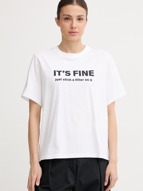 Victoria Beckham T-shirt damski bawełniany - zdjęcie produktu nr 1