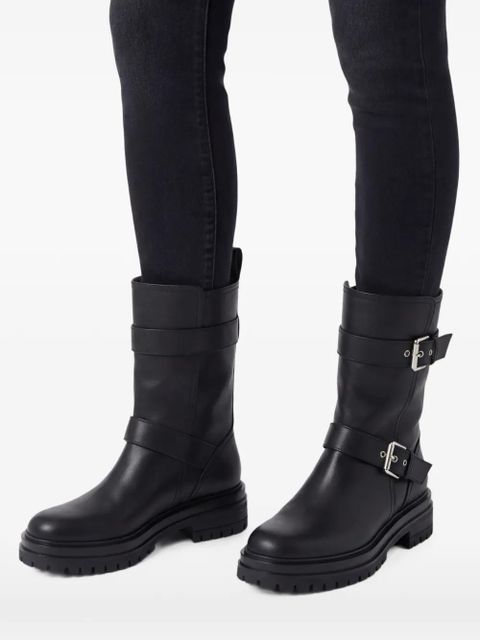 Gianvito Rossi Amphibian buckled biker boots - Black