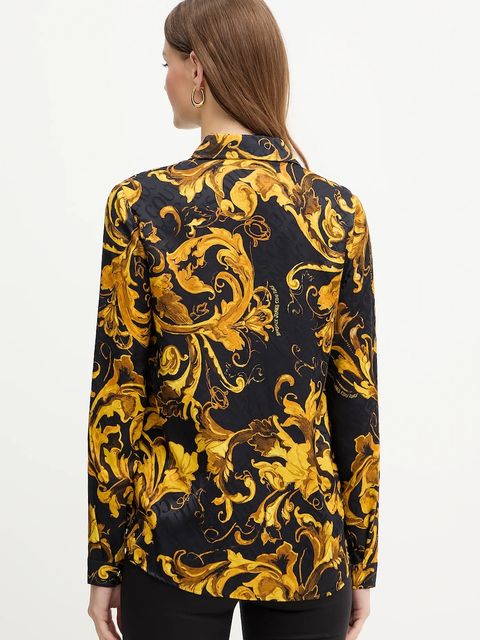 Versace Jeans Couture koszula damska kolor czarny regular z kołnierzykiem klasycznym 79HAL201 NS671